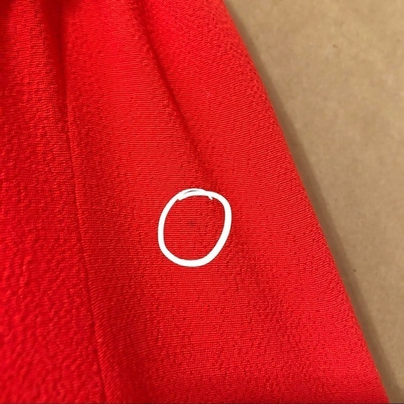 ba&sh | Thalgo Ruffle Yoke Plunging V-Neck Popover Top in Grenadine Red Size M - Picture 8 of 16